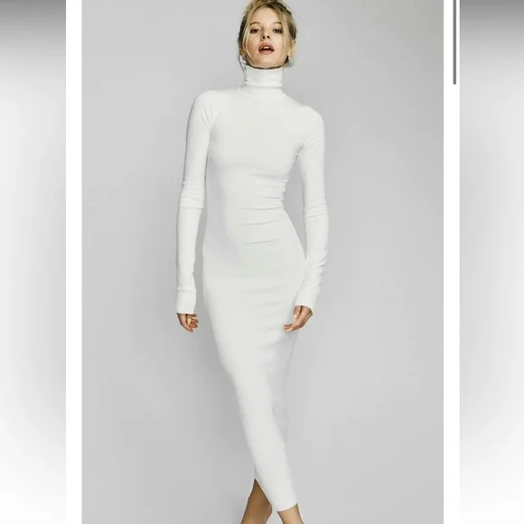 Eterne | Dresses | Eterne Long Sleeve Turtleneck Dress Maxi Cream | Poshmark